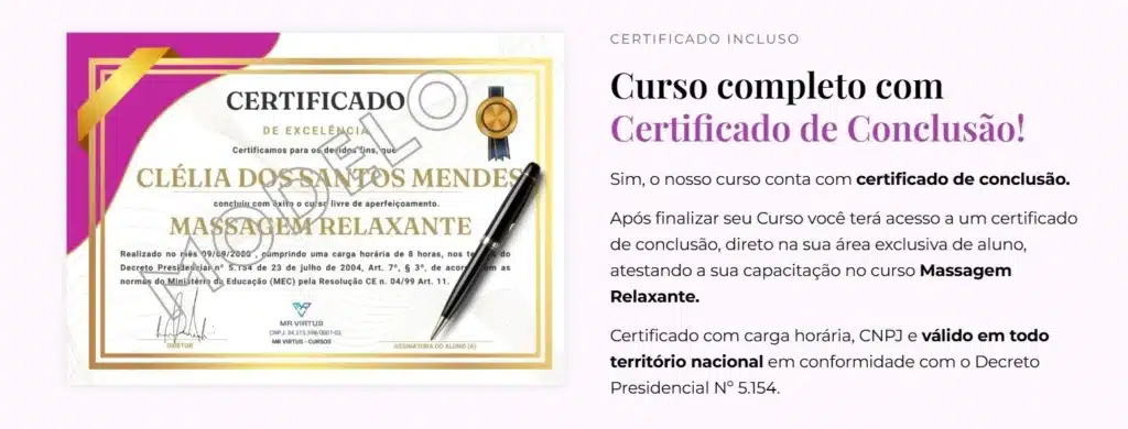 Curso online de Massagem Relaxante com certificado