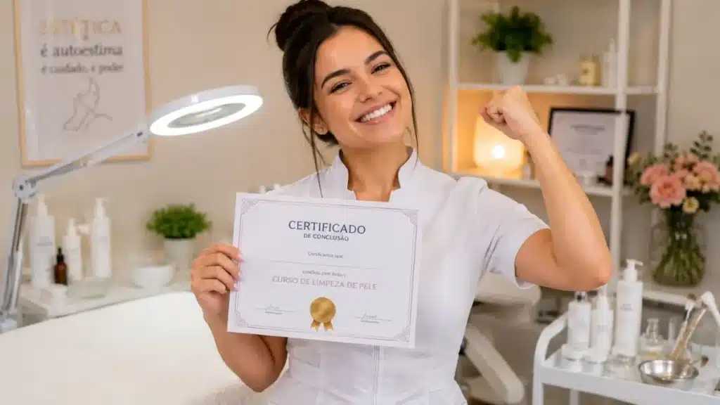 Certificado de curso de limpeza de pele online